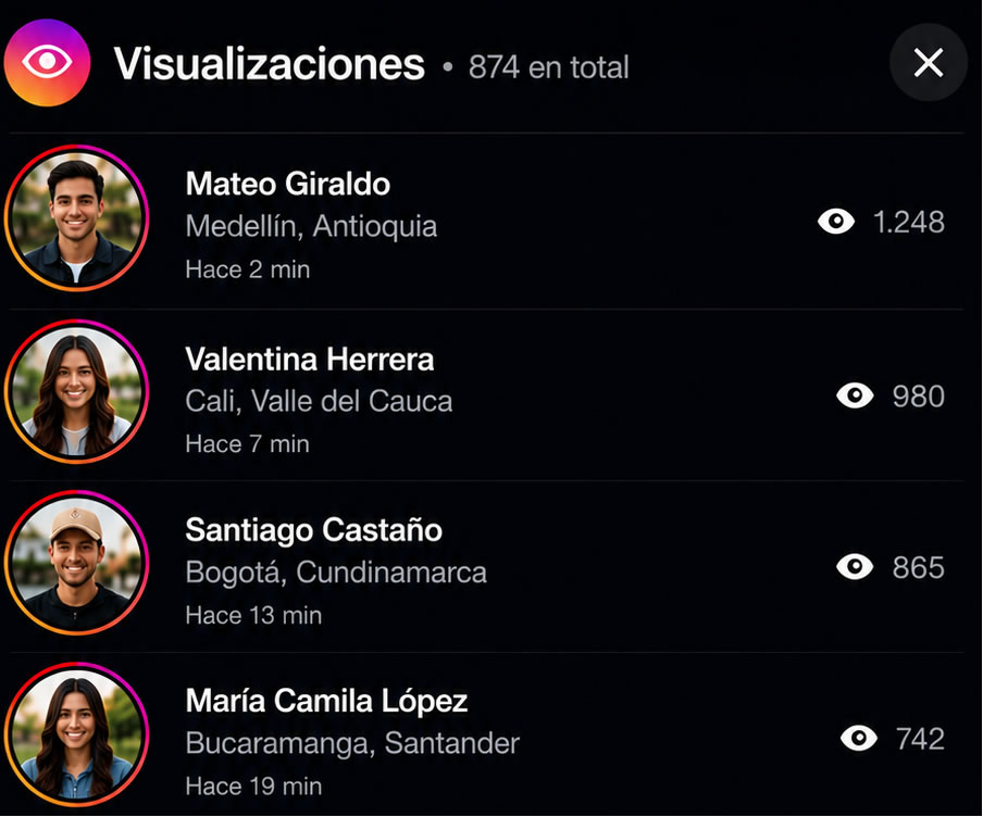 Comprar Visualizaciones Instagram Colombia