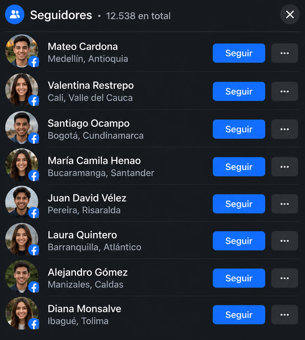 Comprar Seguidores Facebook Colombia