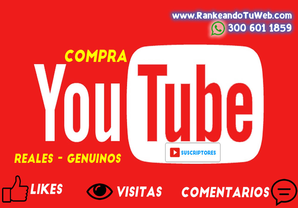 Comprar Suscriptores Youtube Cali de Colombia